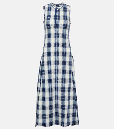 Ralph Lauren Plaid cotton jersey maxi dress