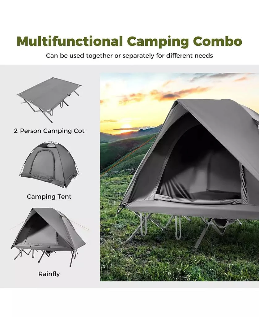 Mecale 2-Person Foldable Camping Cot Tent Combo, Off-Ground Sleeping Shelter for Adults 7