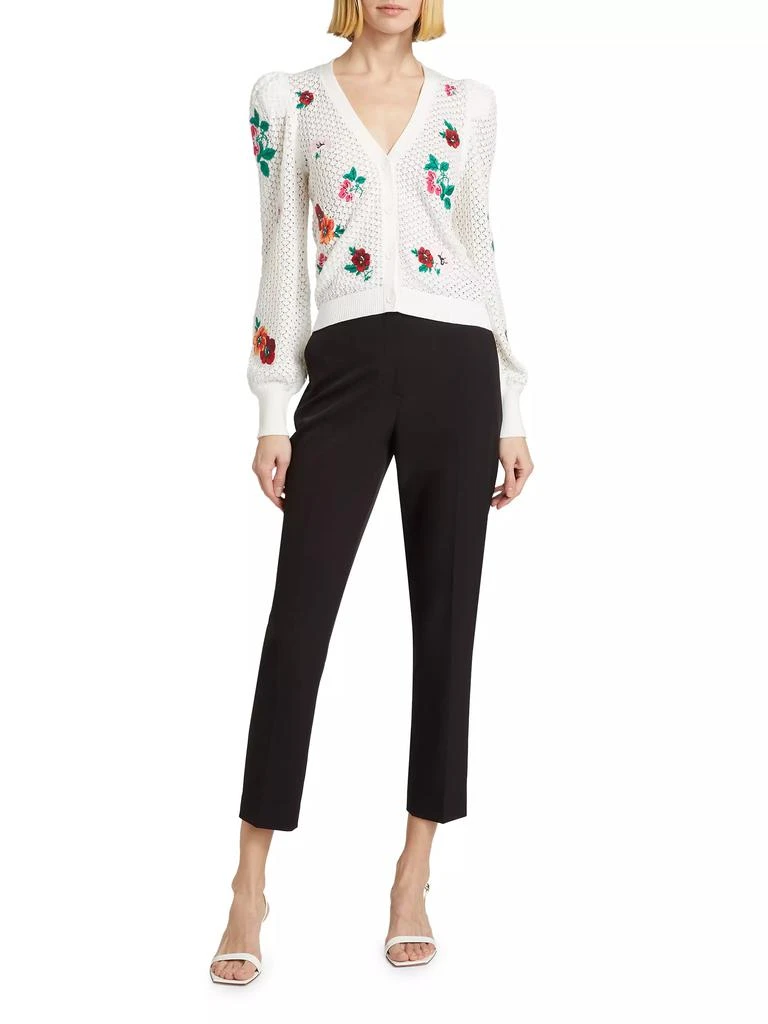 Tahari Brielle Floral Cotton Pointelle Knit Cardigan 2