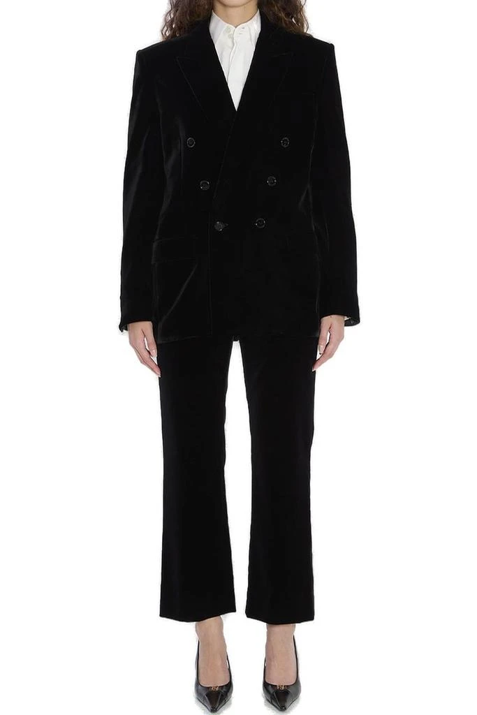 Yves Saint Laurent Saint Laurent Cassandre Double-Breasted Velvet Jacket 4