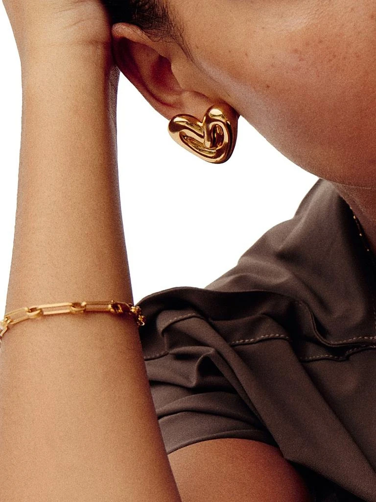 Missoma 18K-Gold-Plated Large Puffy Heart Stud Earrings 5