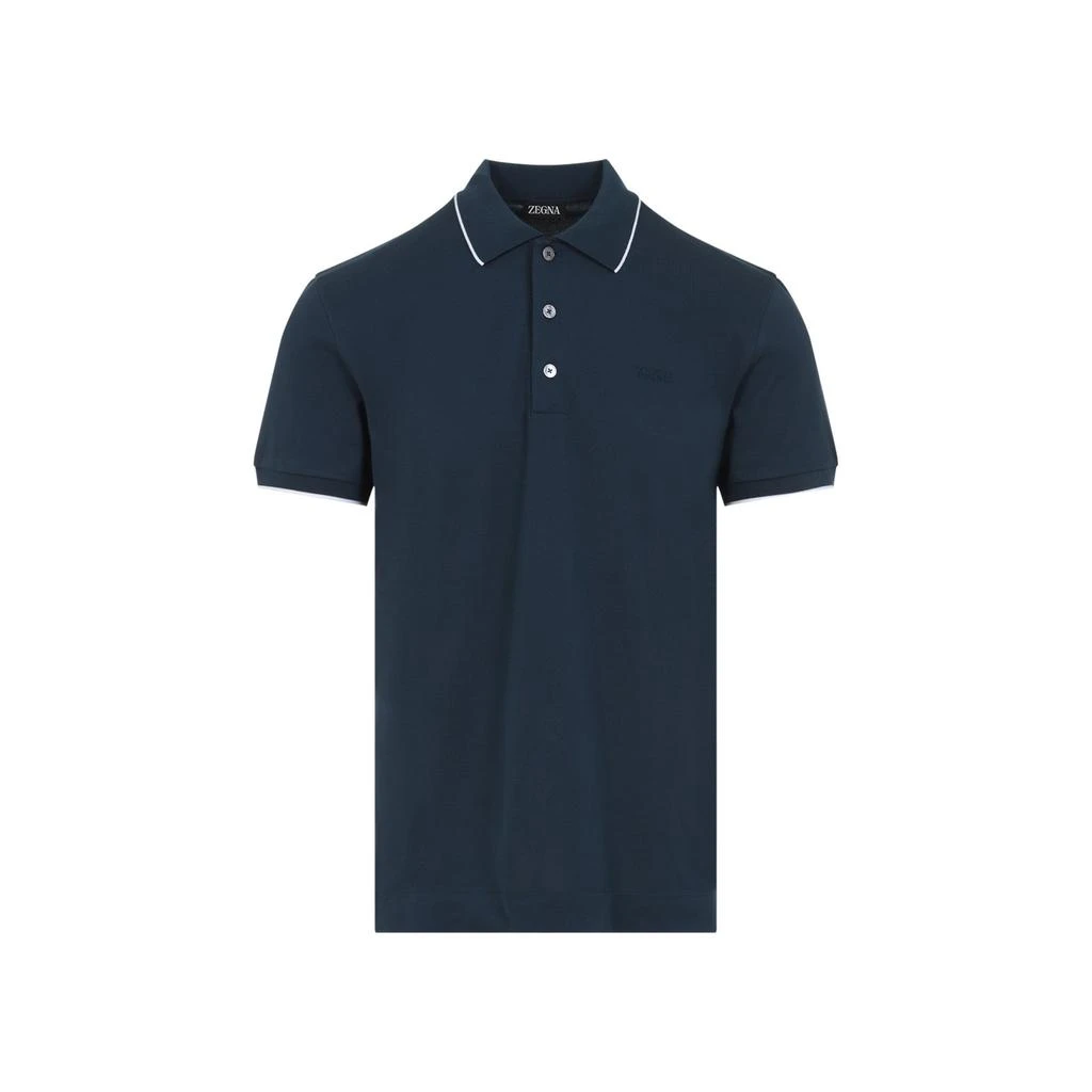 Zegna Zegna Logo Embroidered Short-Sleeved Polo Shirt 1