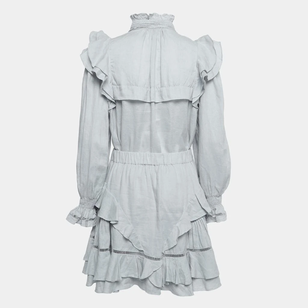 Isabel Marant Etoile Isabel Marant Etoile Light Grey Linen Ruffled Atedy Top and Skirt Set M/L 2