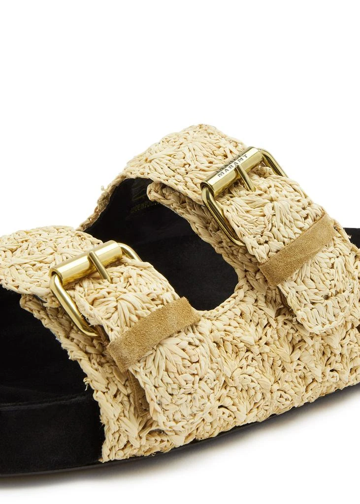 Isabel Marant Lennyo raffia and suede sliders 4