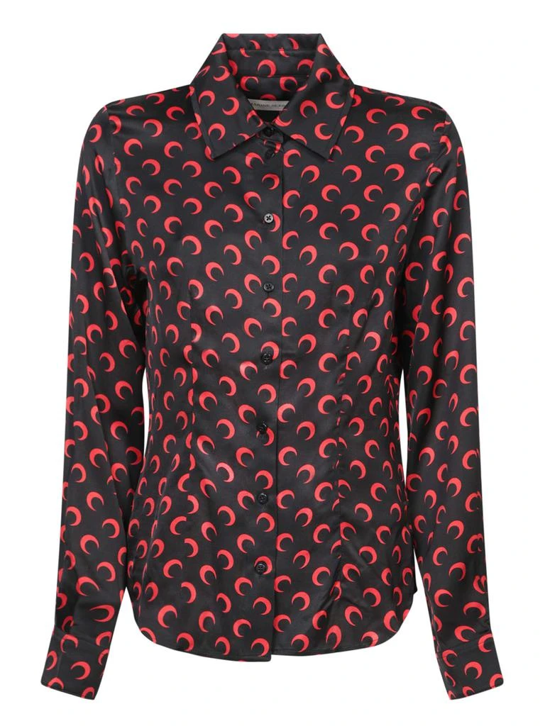 MARINE SERRE Moon Black And Red Print Shirt 1