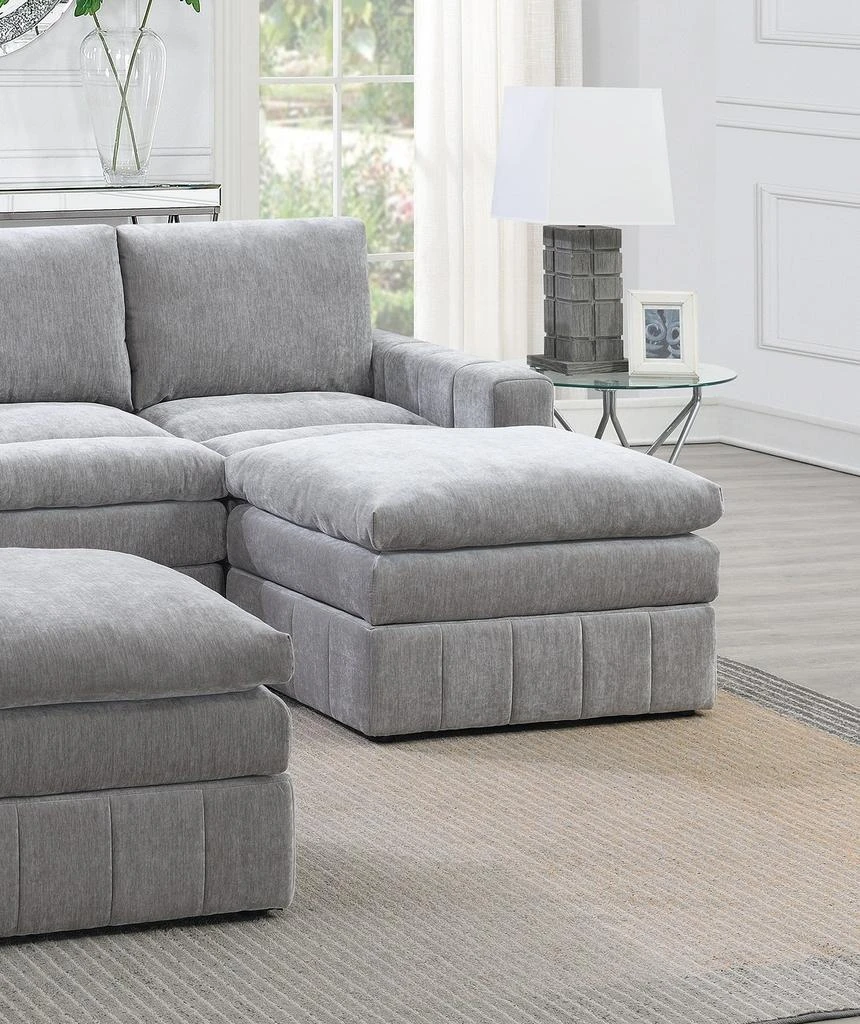 Streamdale Furniture Streamdale Contemporary 5 Piece Modular Sectional Set in Granite Morgan Fabric 4