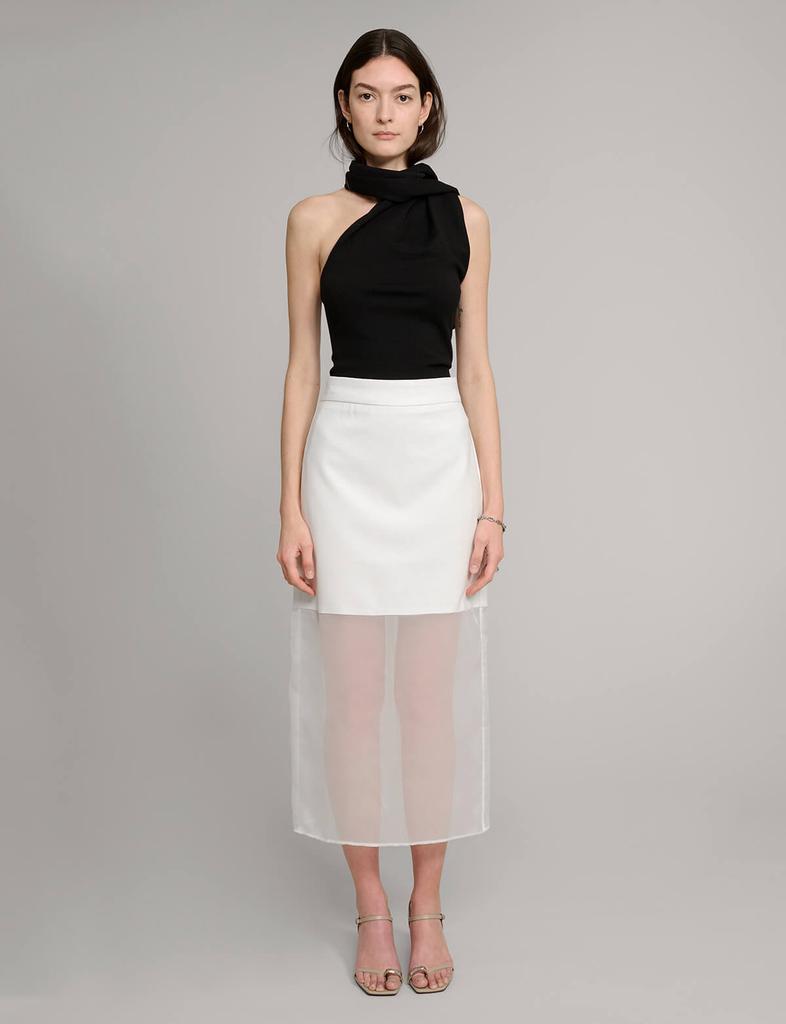 Pixie Market White Sheer Bottom Skirt