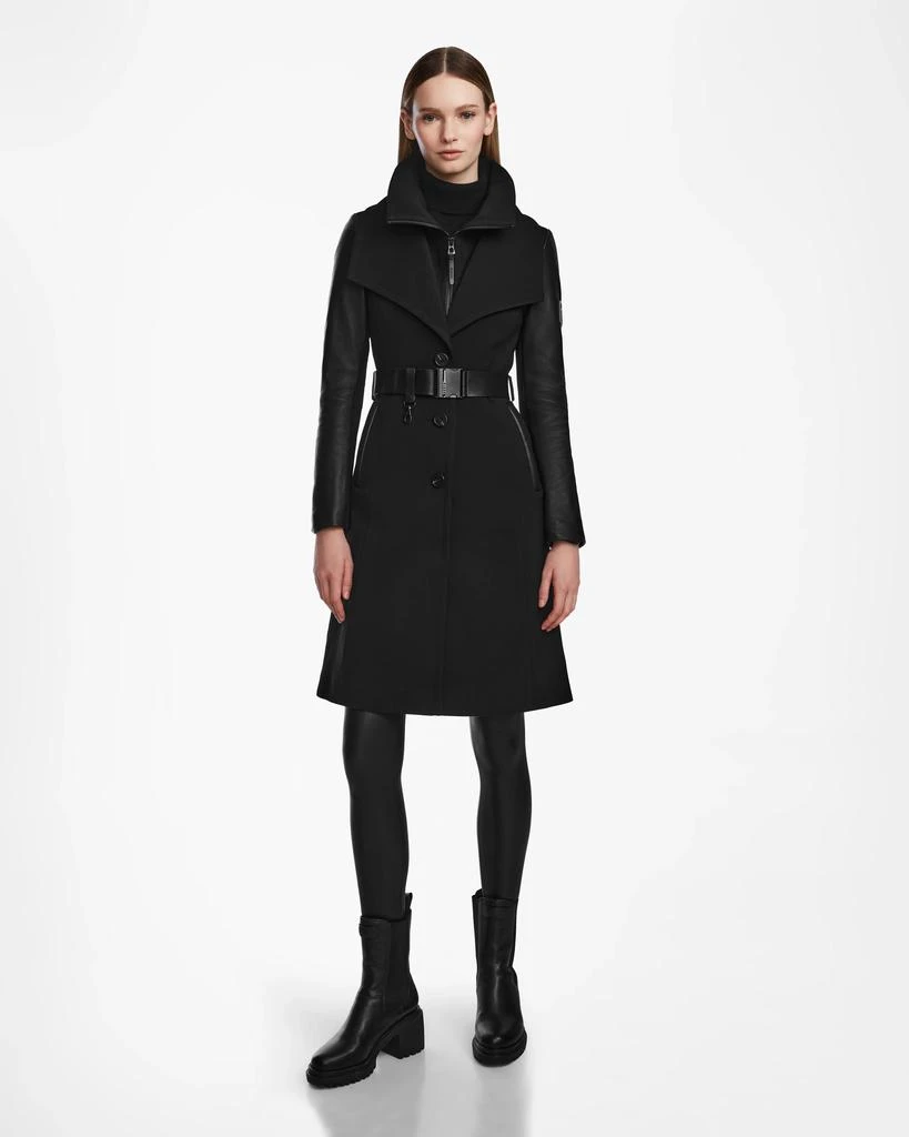RUDSAK CELESTE WOMEN'S COAT WITH LEATHER SLEEVES 1