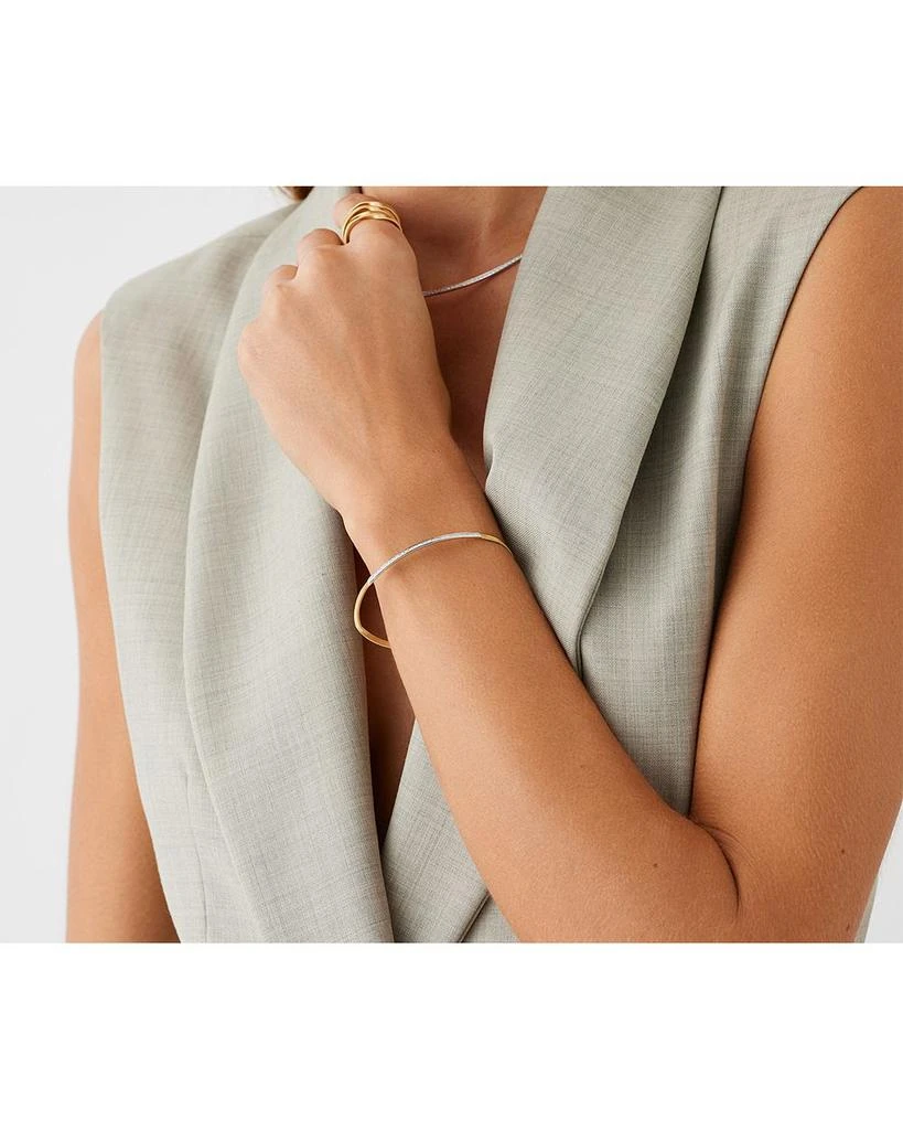 Marco Bicego 18K White & Yellow Gold Marrakech Diamond Twist Bangle Bracelet 2