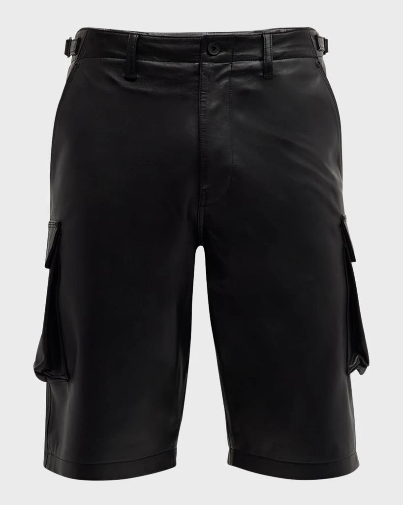 PURPLE Men's Leather Cargo Shorts 1