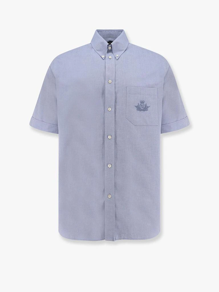 Fendi Oxford shirt with fendi crest embroidery 1