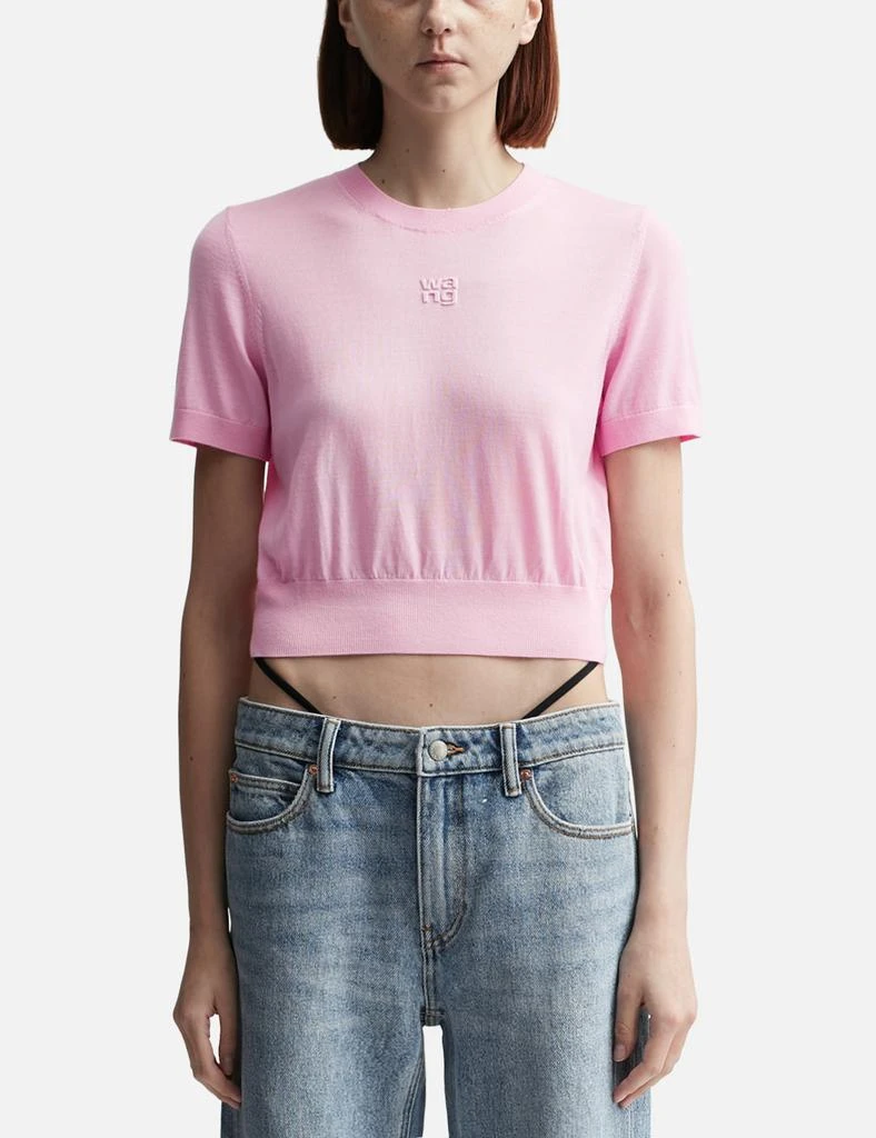 Logo-embossed Tee In Superfine Merino Wool – On Sale Now with Up