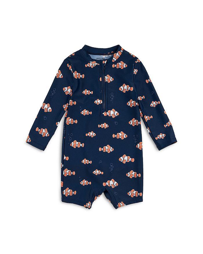 Petit Lem Boys' Clownfish Print Long Sleeved Rashguard Swimsuit - Baby
