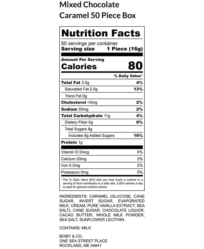 Bixby Chocolate Sea Salted Caramel Gift Box Dark 
Milk Chocolate, 50 Pieces 4