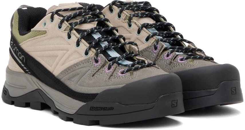 Salomon Gray & Khaki X-Alp Leather Sneakers 4