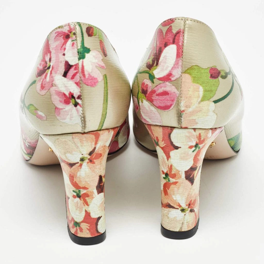 Gucci Gucci Multicolor Leather Bloom Print Round Toe Pumps Size 36 5