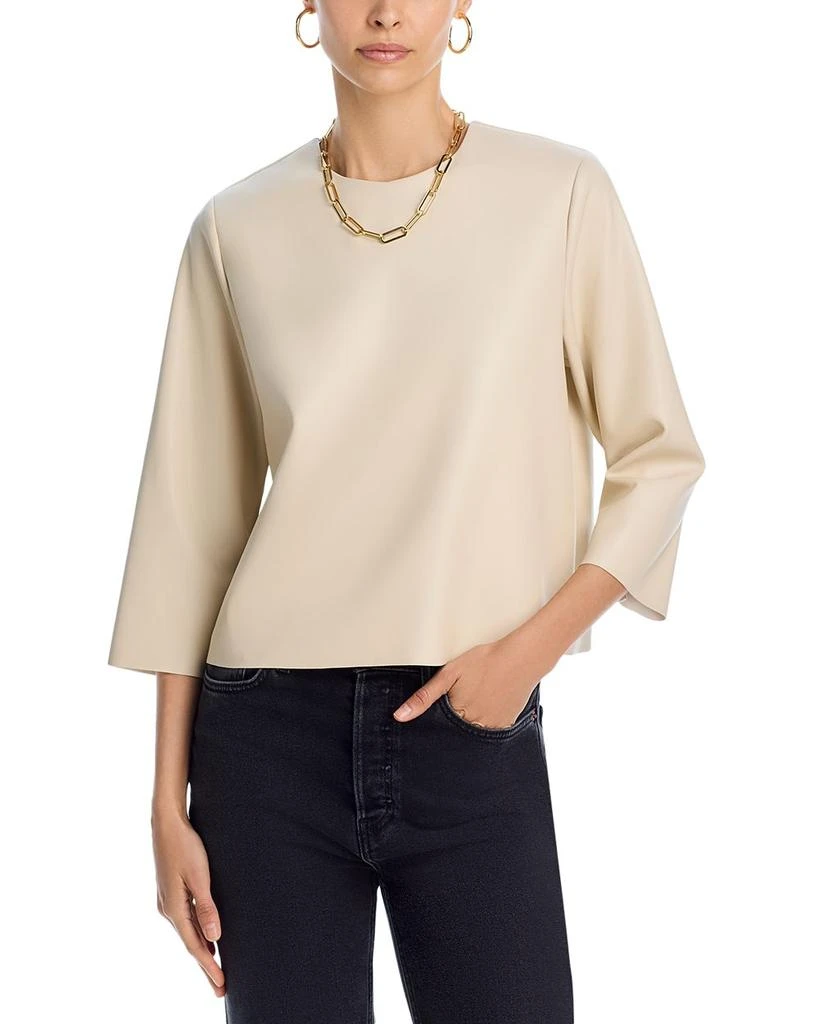 Steve Madden Dee Faux Leather Top 1