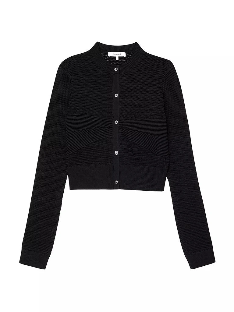 FRAME Mixed-Stitch Shrunken Cardigan 1
