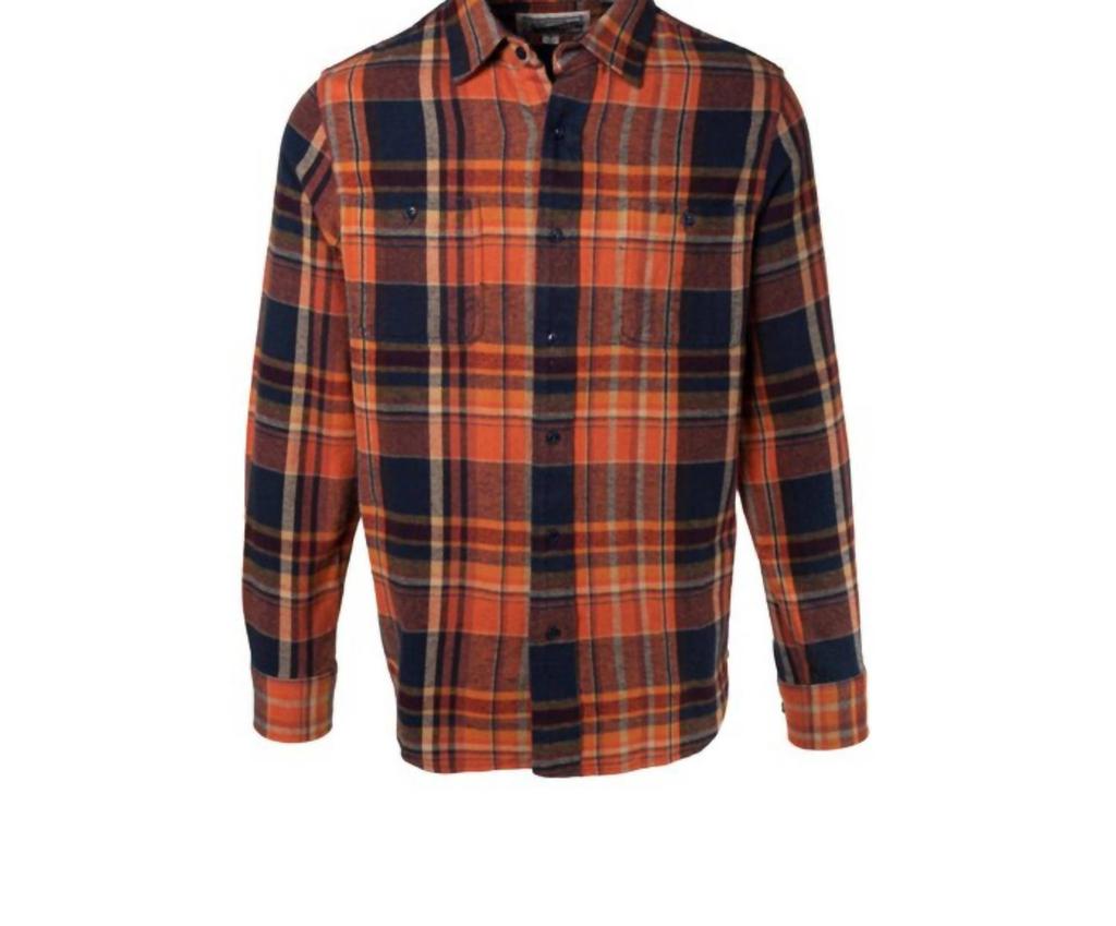 Schott Men's Plaid Cotton Flannel Shirt In Rust