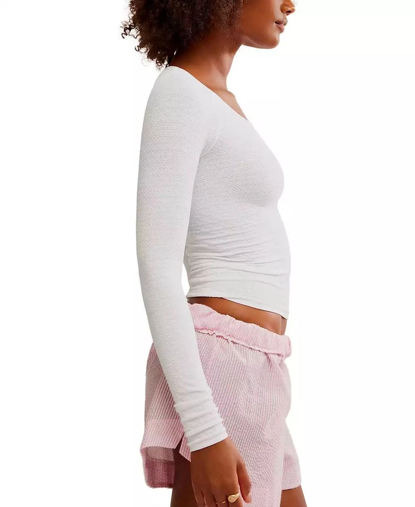 Free People Women's Love Letter Textured Long-Sleeve Top 3