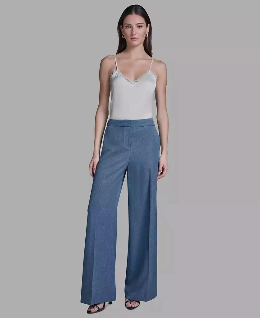 BCBG Women
s High-Rise Denim Wide-Leg Pants 2