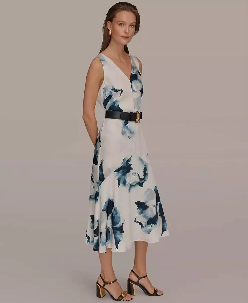Donna Karan Women
s Printed V-Neck Midi Dress 3