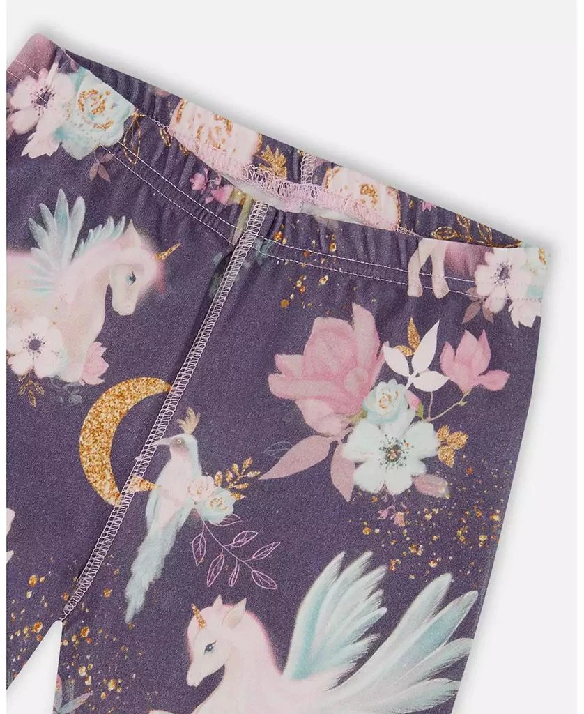 Deux par Deux Girl Cotton Two-Piece Pajamas Watercolor Unicorns - Child 2