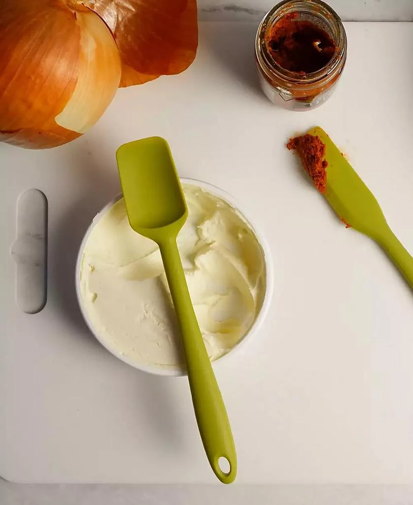 RSVP International Silicone Coated Steel 2 Piece 8" Ela Series Green Mini Spatula Set 4