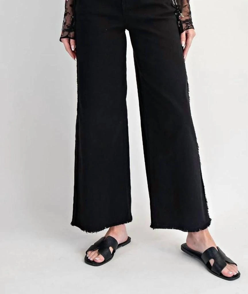 Easel Easel - Self-fray Distressed Denim Pants