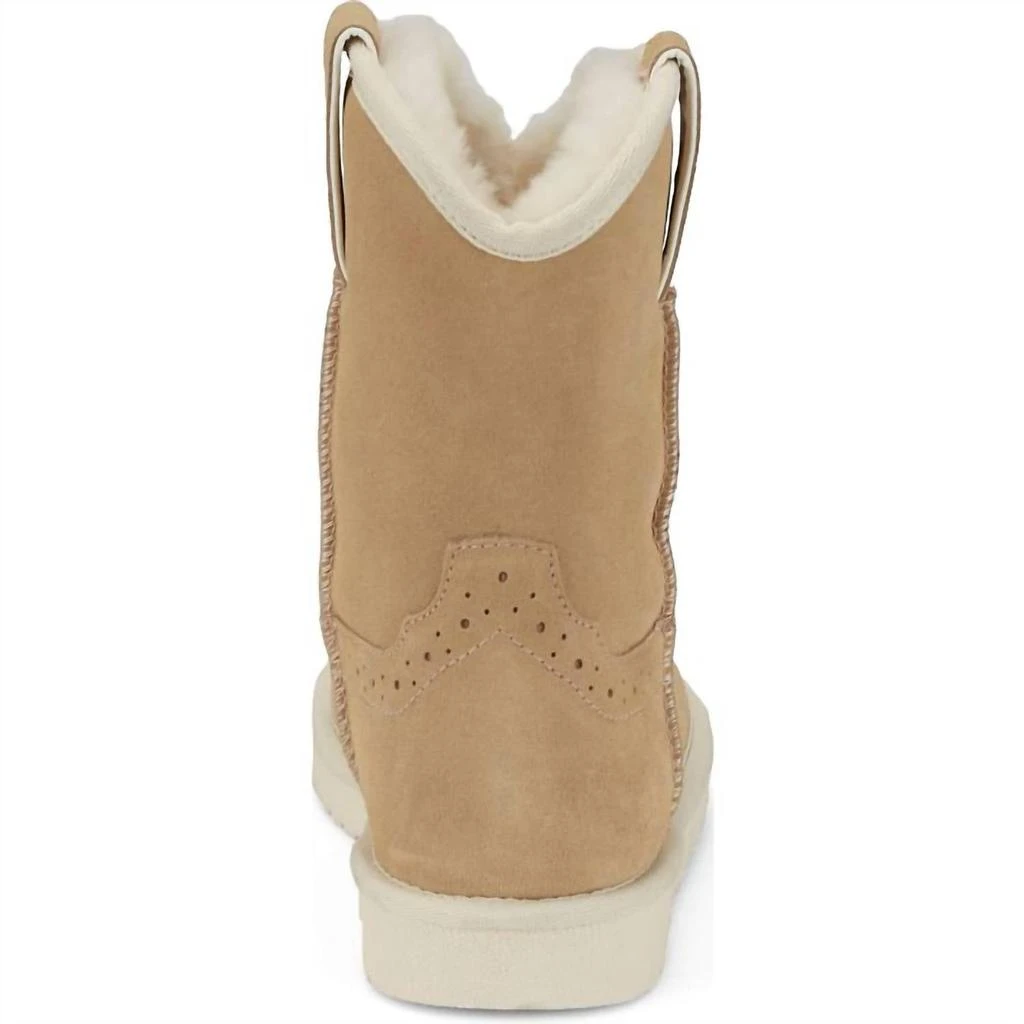 Justin Women's Heidi Suede Shearling Boots In Bone 4