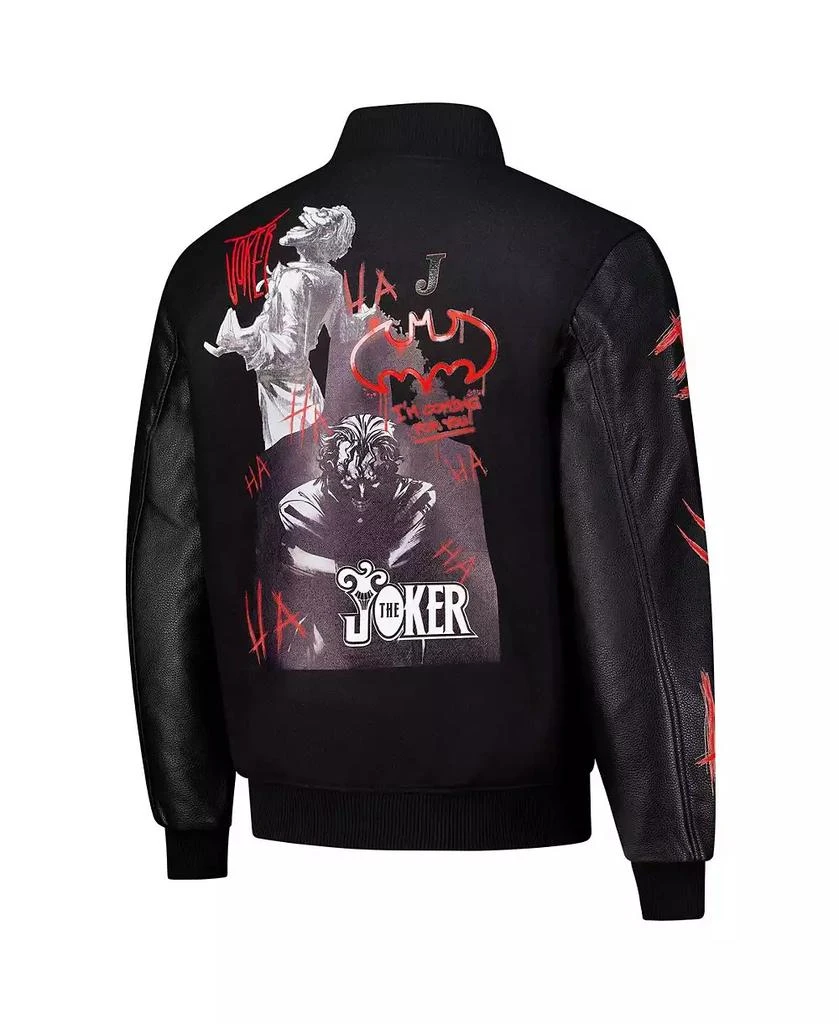 Freeze Max Men's Black Batman Joker Full-Zip Varsity Jacket 3