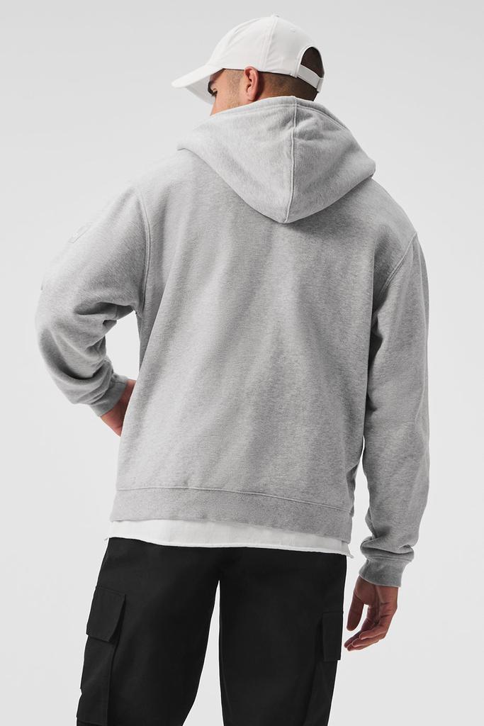 Alo Renown Heavy Weight Full Zip Hoodie - Athletic Heather Grey