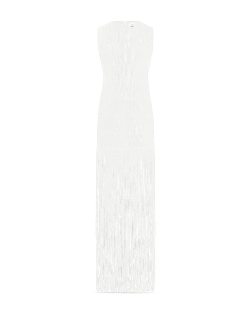 Herve Leger Ottoman Ribbed Shadow Stripe Fringe Gown 5