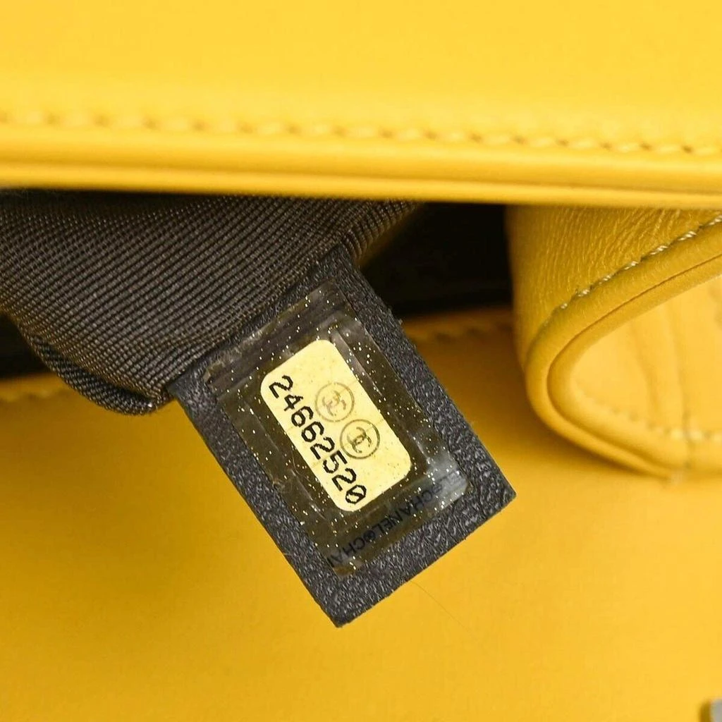 Chanel Chanel Yellow Tweed V Stitch Boy Small Double Chain Shoulder Bag 6