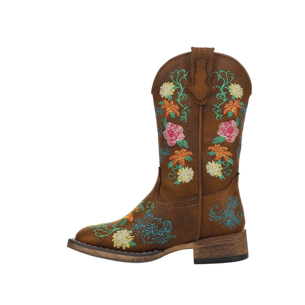 Roper Bailey Floral Square Toe Cowboy Boots (Little Kid-Big Kid) 3