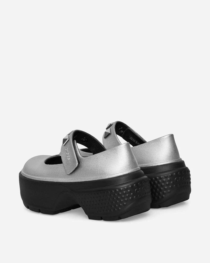 Crocs Women's Stomp Metallic Mary Jane Clogs Silver 5