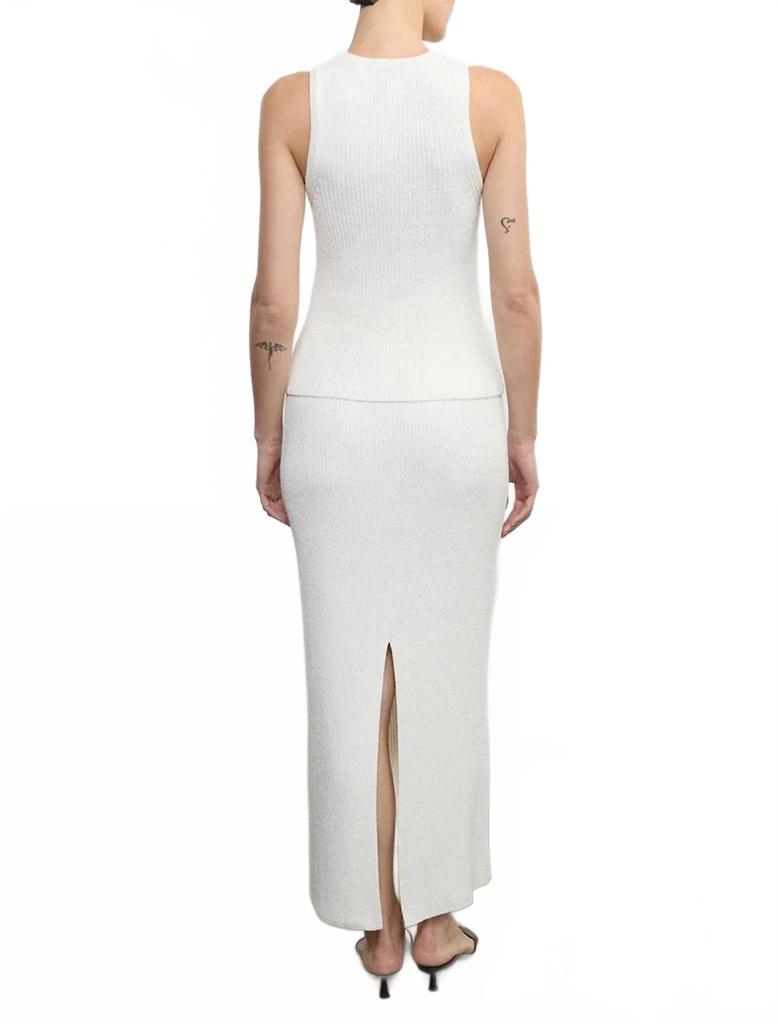 Enza Costa Boucle Knit Maxi Skirt In White