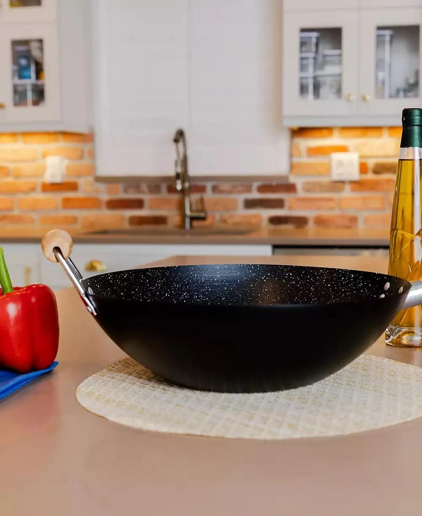 Sedona Kitchen Carbon Steel Nonstick Helper Handle 14" Wok 7