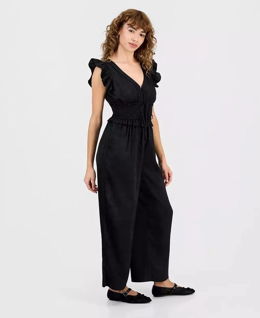 And Now This Petite Jacquard Smocked-Waist Ruffle Jumpsuit, Macy's Exclusive 2