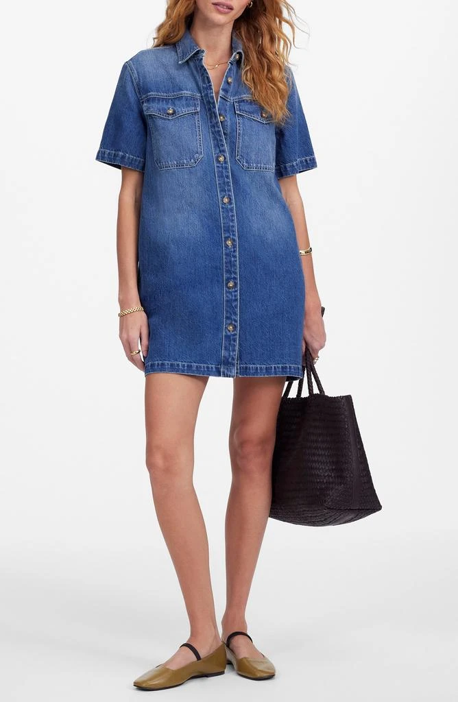 Madewell Boxy Short Sleeve Denim Shirtdress