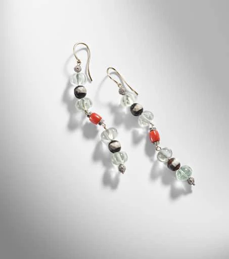 Ileana Makri 9kt gold (375/1000) and sterling silver (925) earrings with gemstones 5