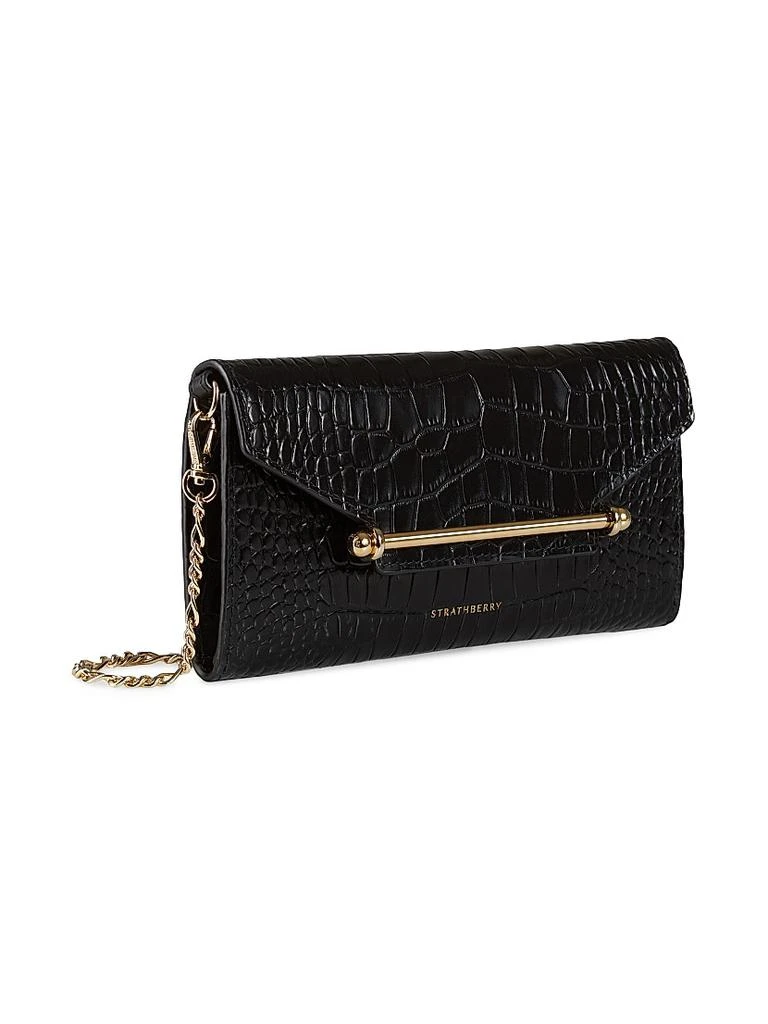Strathberry Multrees Crocodile-Embossed Leather Chain Wallet 3