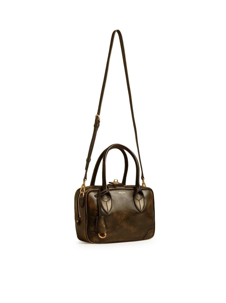 Golden Goose Deluxe Brand VITA BAG IN BLACK DISTRESSED LEATHER AND GOLD DETAILS 3