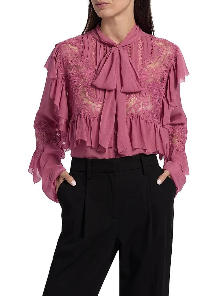 LOVESHACKFANCY Farah Ruffled Chiffon Top 3