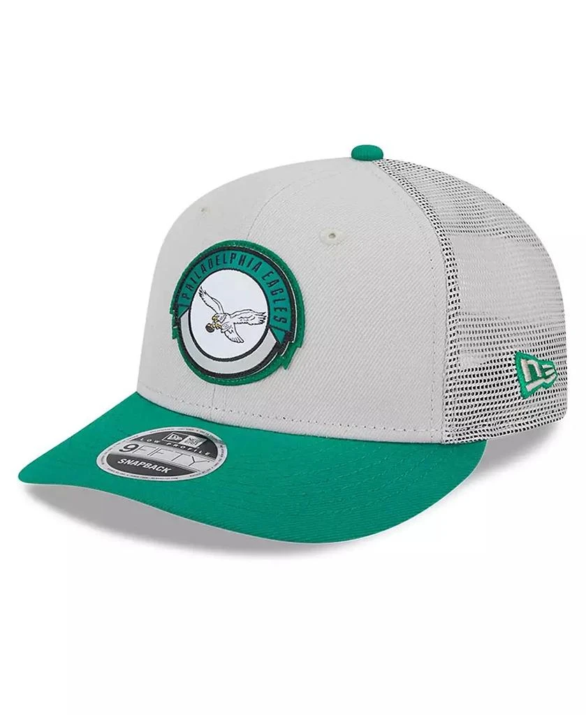 New Era Men's Cream, Kelly Green Philadelphia Eagles 2023 Sideline Historic Low Profile 9FIFTY Snapback Hat 2