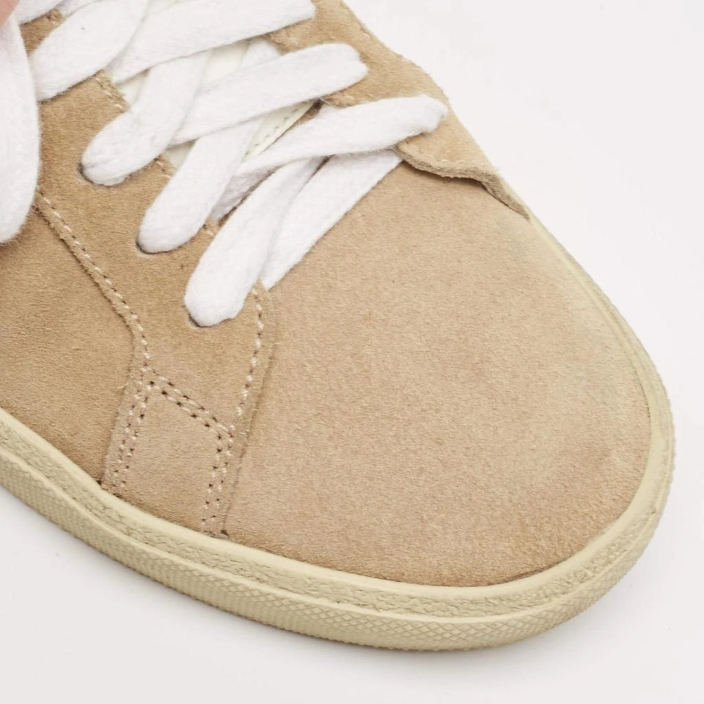 Yves Saint Laurent Saint Laurent Beige Suede Court Classic Lace Up Sneakers Size 37 8