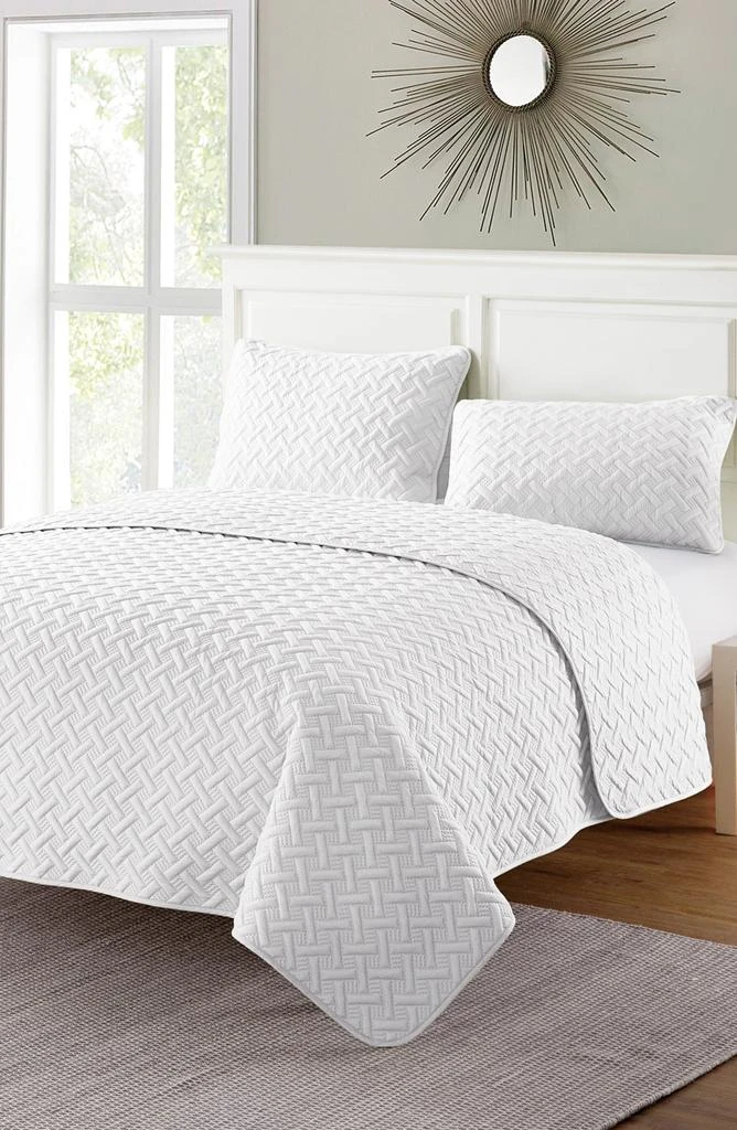 VCNY Home Nina Embossed Basketweave Quilt Set - Twin 8