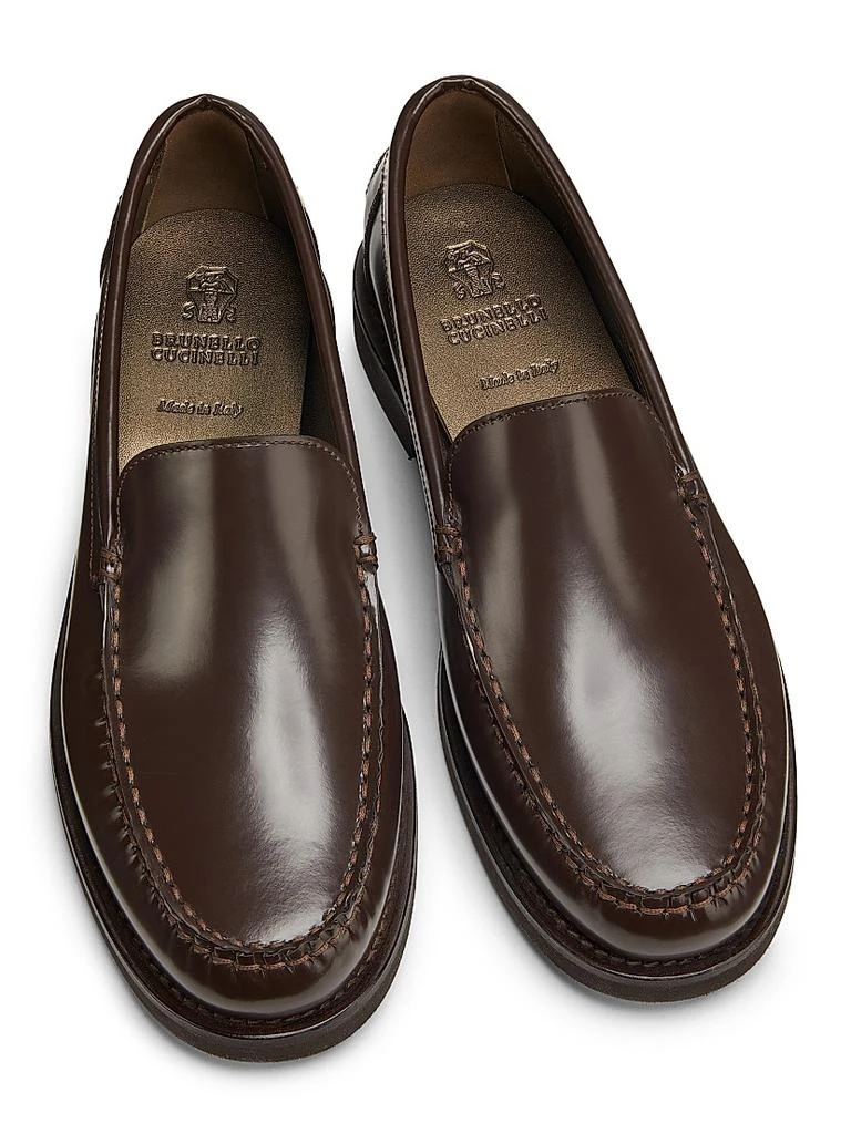 Brunello Cucinelli Monili-Detailed Leather Loafers 4