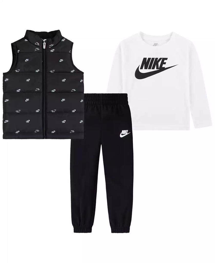 NIKE Toddler Boys Futura Print Vest, Long Sleeve Tee and Pants, 3-Piece Set
