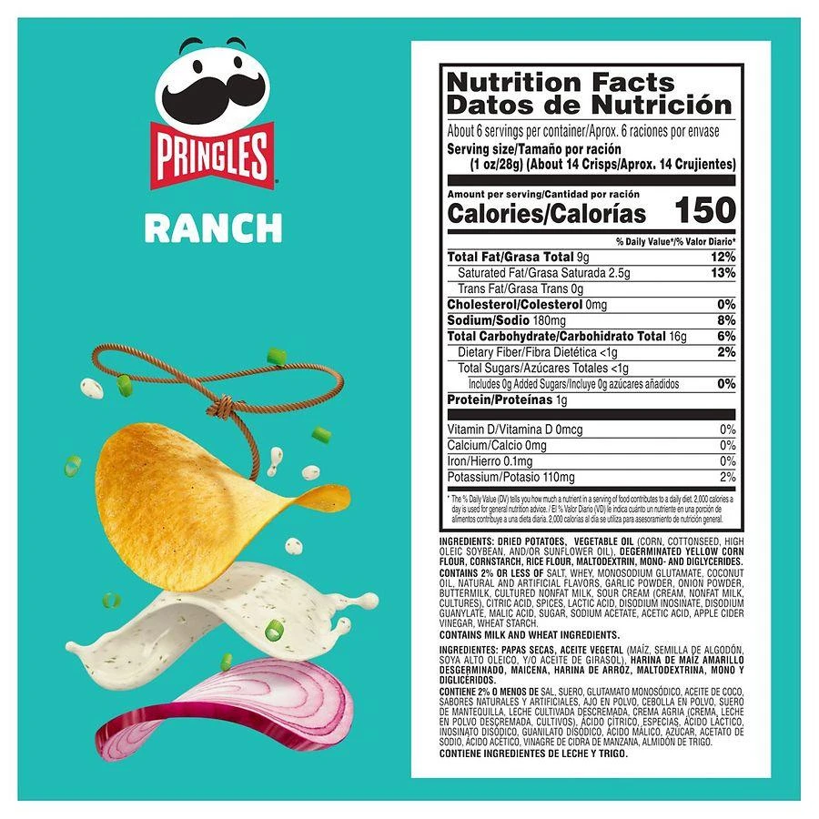 Pringles Potato Crisps Chips Ranch 9